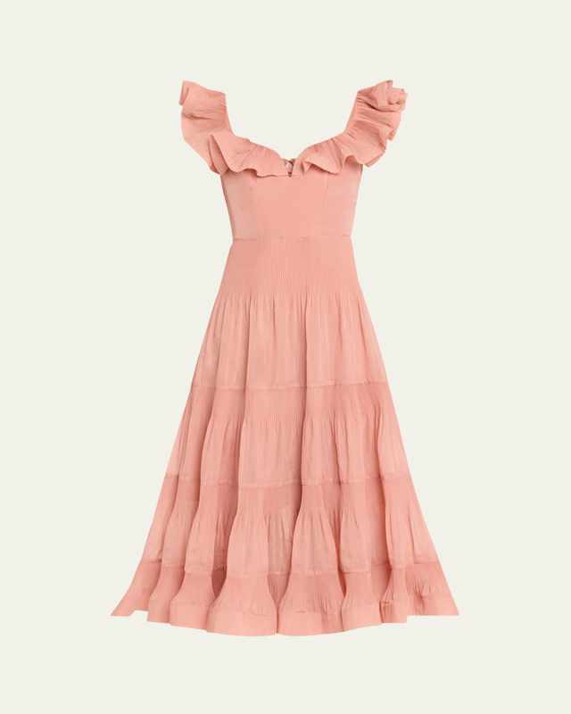 Pleated Fill Midi Dress